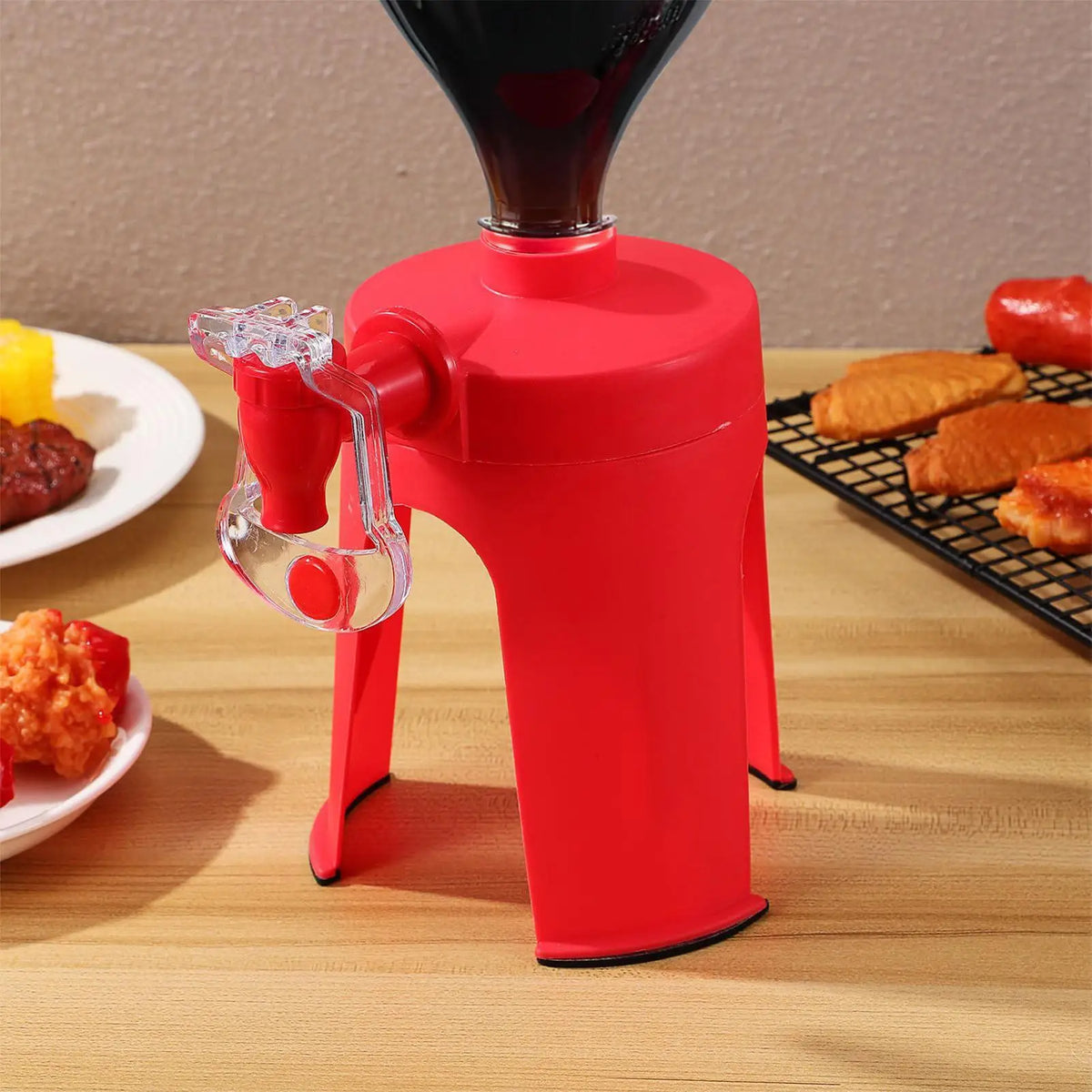 Hand-Press Inverted Soda Dispenser for Parties | Carbonated