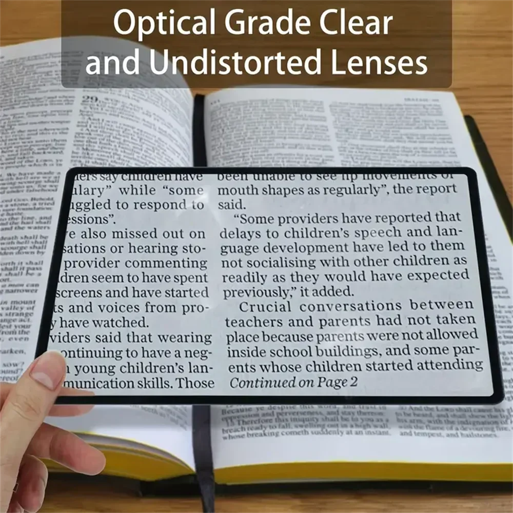 Ultra-Thin Full Page Sheet Magnifier | Large Reading Magnifying Lens