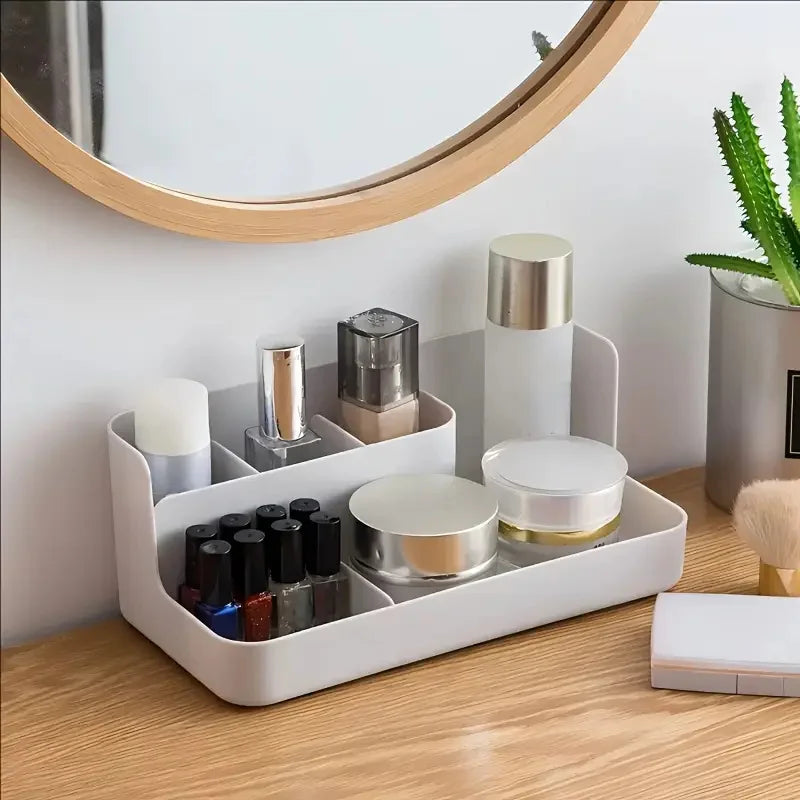 Multi-Compartment Makeup Organizer | Desktop Storage Box
