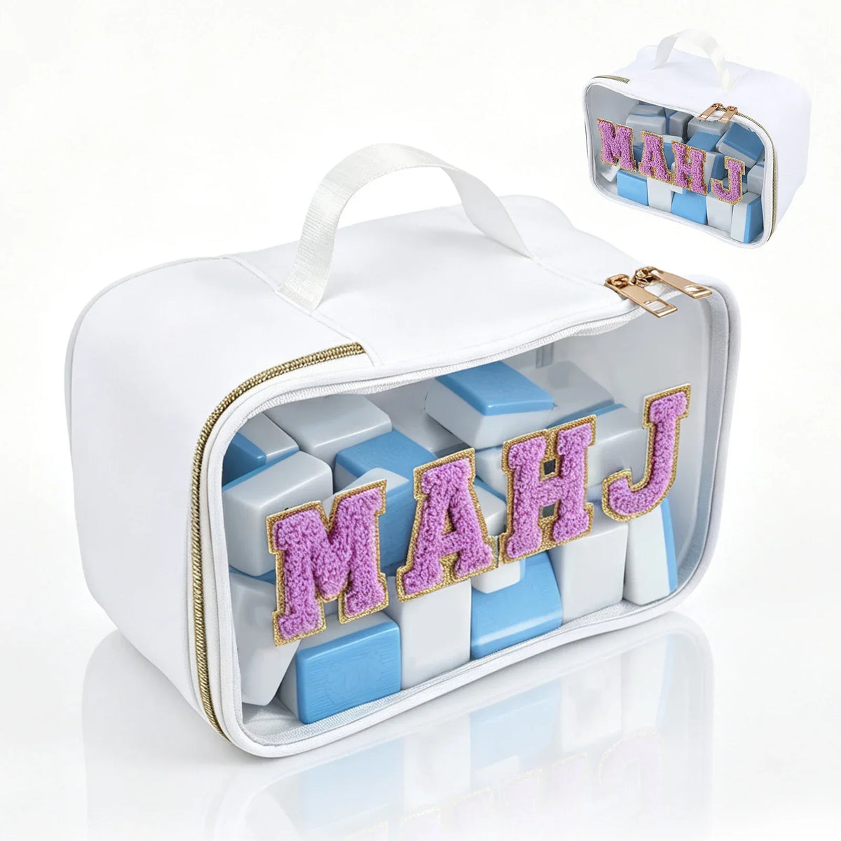Mahjong Tile Storage Bag – PVC Carrying Case for 166 Tiles