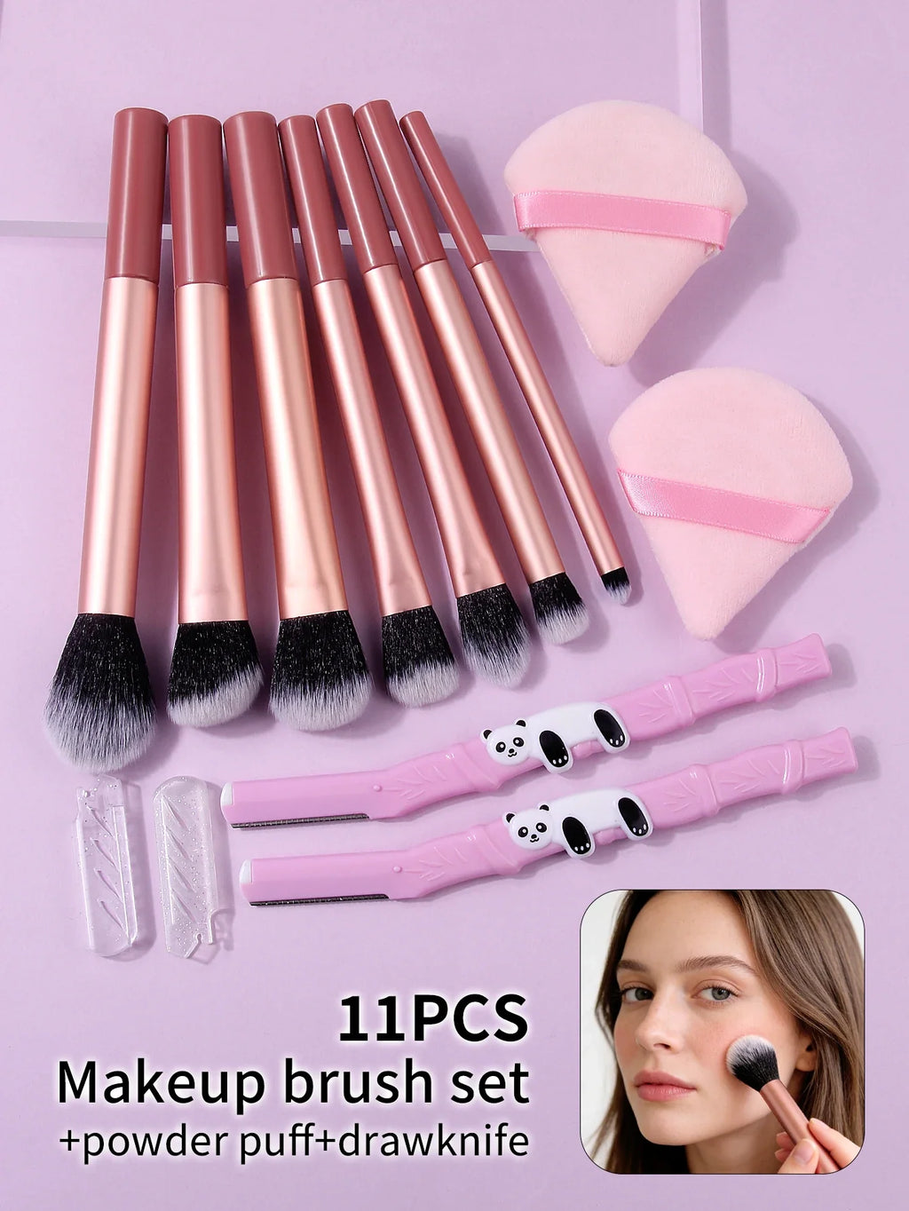 11-Piece Professional Makeup Brush Kit – Soft Fluffy Bristles