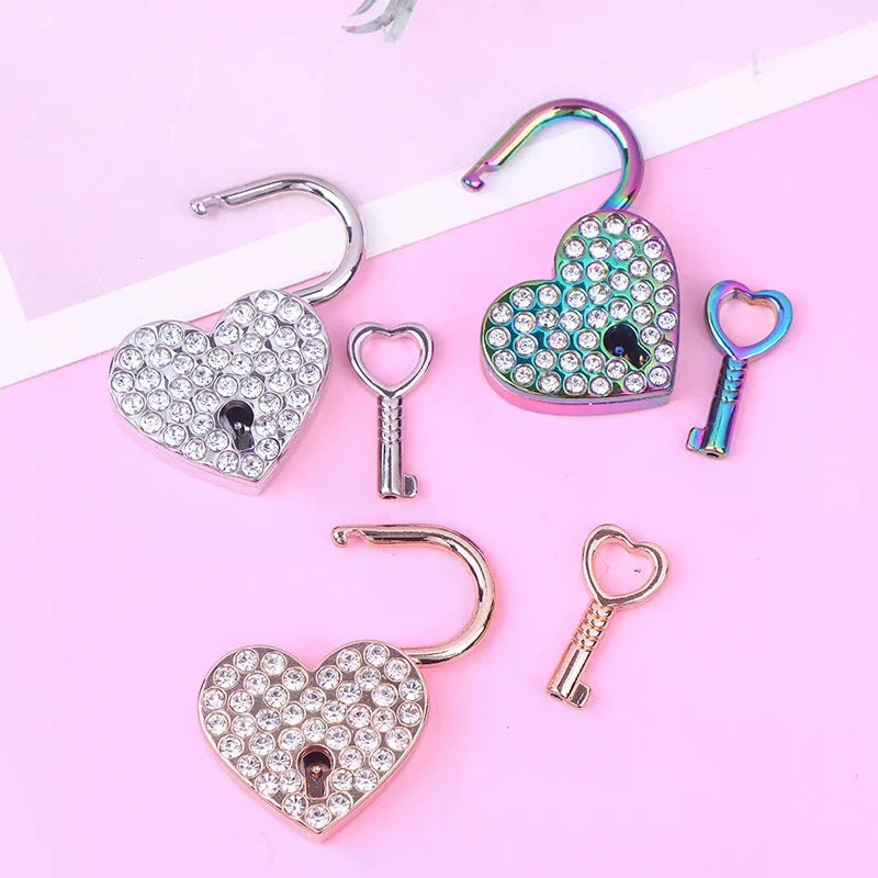 Heart Shaped Metal Keyed Padlock for Jewelry & Keepsake Boxes
