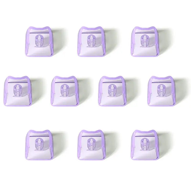 Cute Cat Shaped Transparent Keycaps 1U Blank MX Switch 10/20 PCS