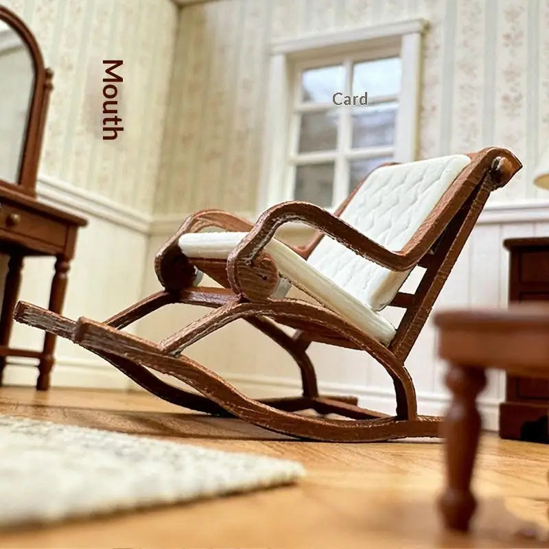 1:12 Miniature Rocking Chair Dollhouse Furniture & Photo Prop