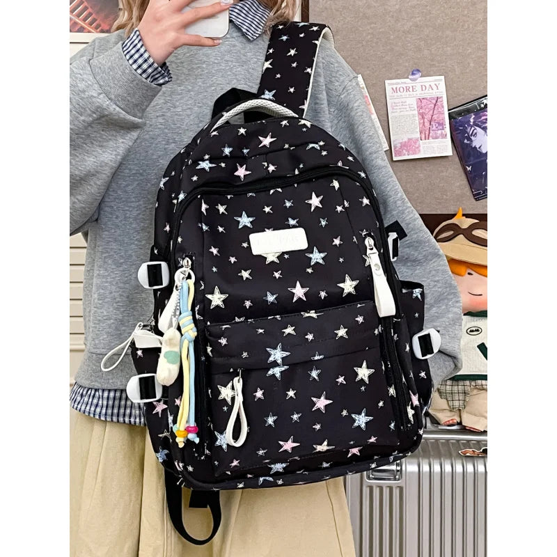 Korean Star Backpack – Large Capacity Student School Bag