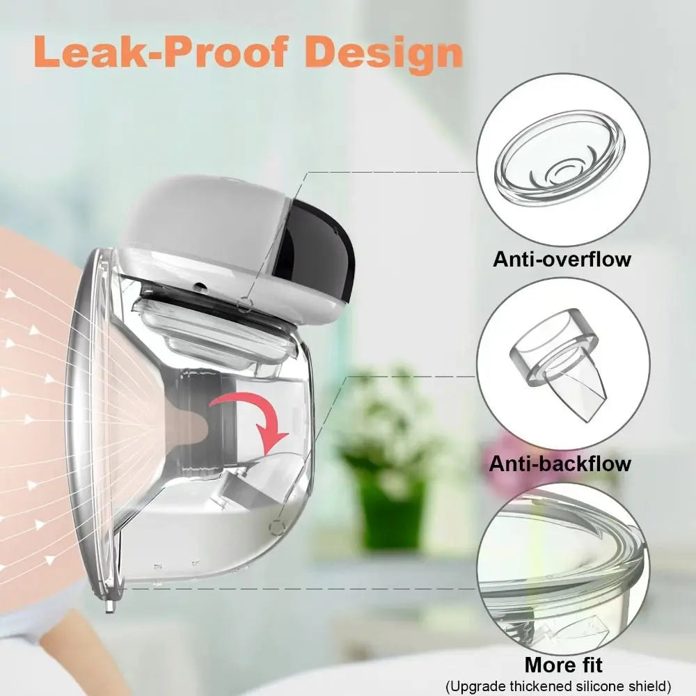 Wearable Wireless Electric Breast Pump – Hands-Free Silicone