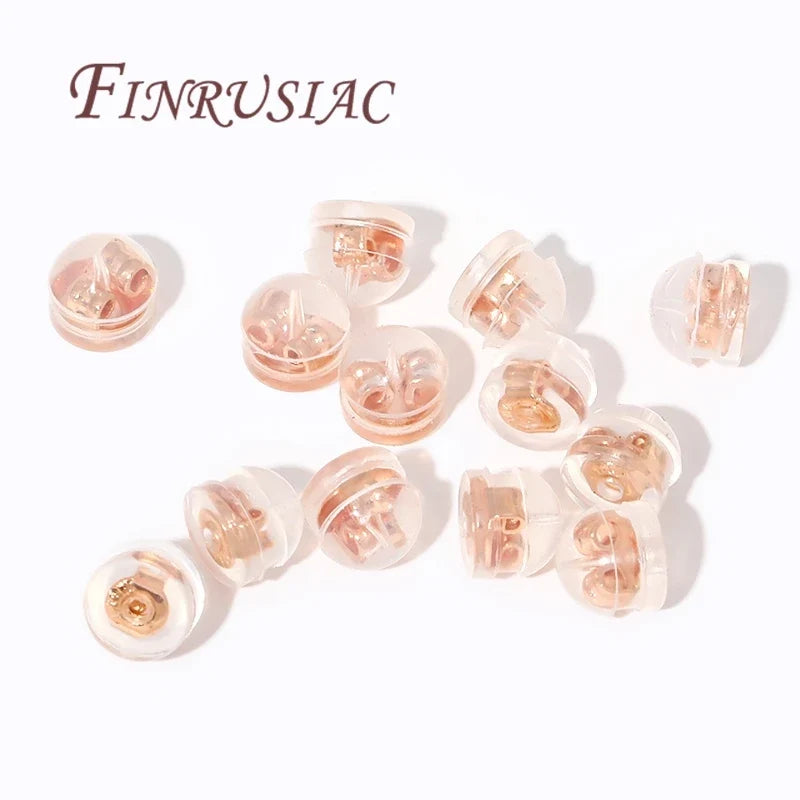 18K Gold Plated Silicone Earring Backs for Studs | 10/30/50 Pcs