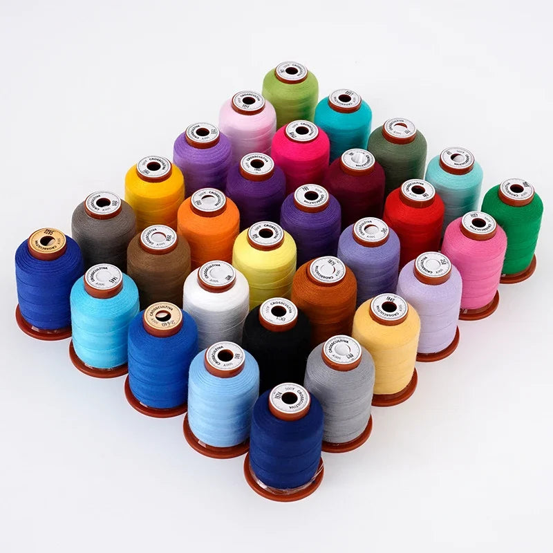 5-Color Polyester Sewing Thread Set – 500 Yards Per Spool