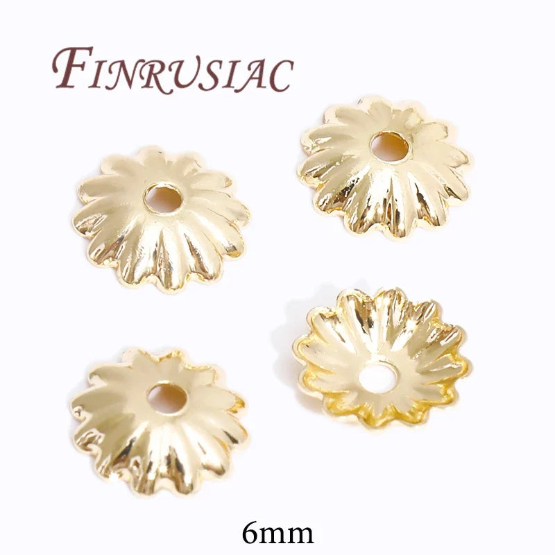 18K/14K Gold Plated Flower Bead Caps – DIY Jewelry Spacers