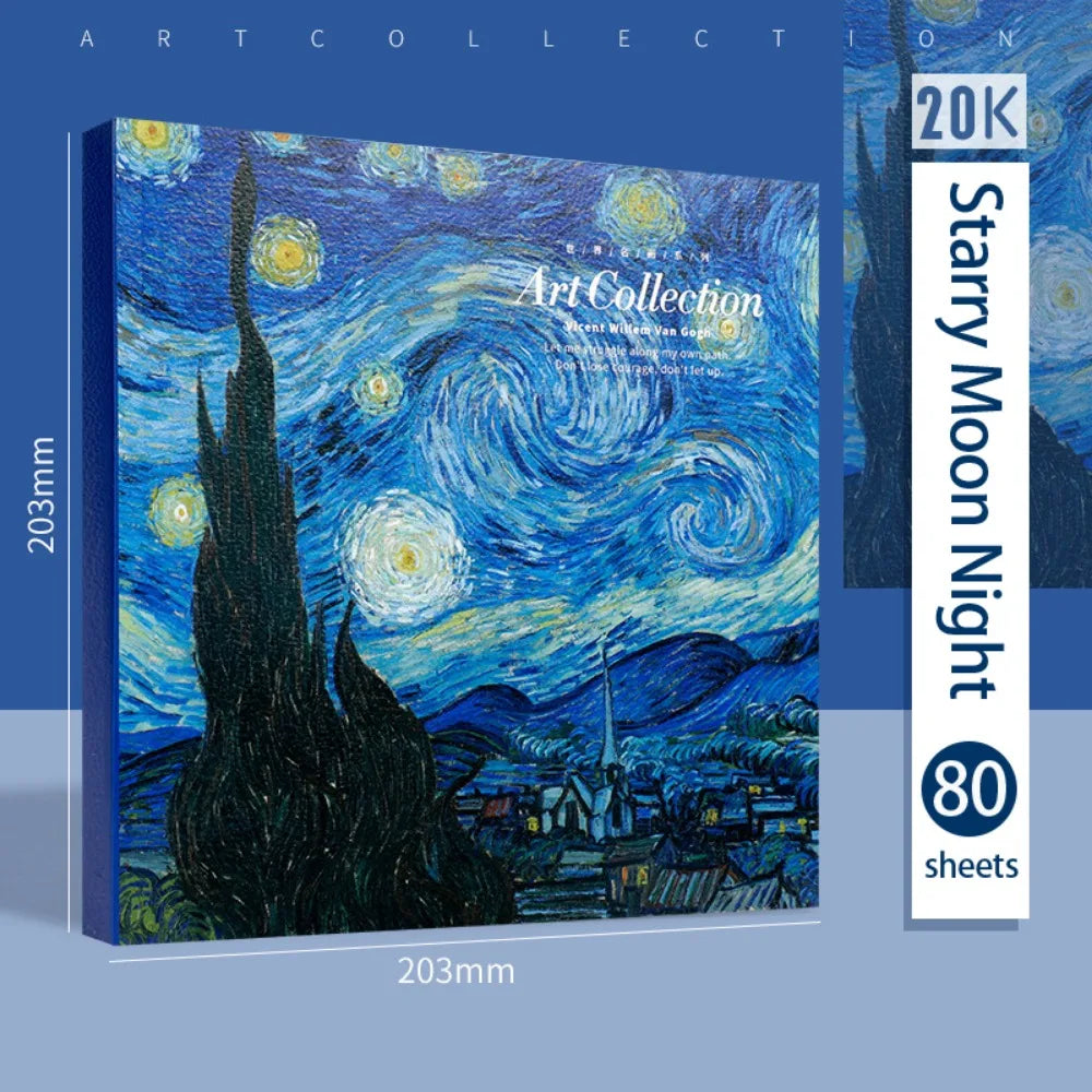 Starry Sky Square Sketchbook – 80 Sheets Blank Thick Sketch Pad