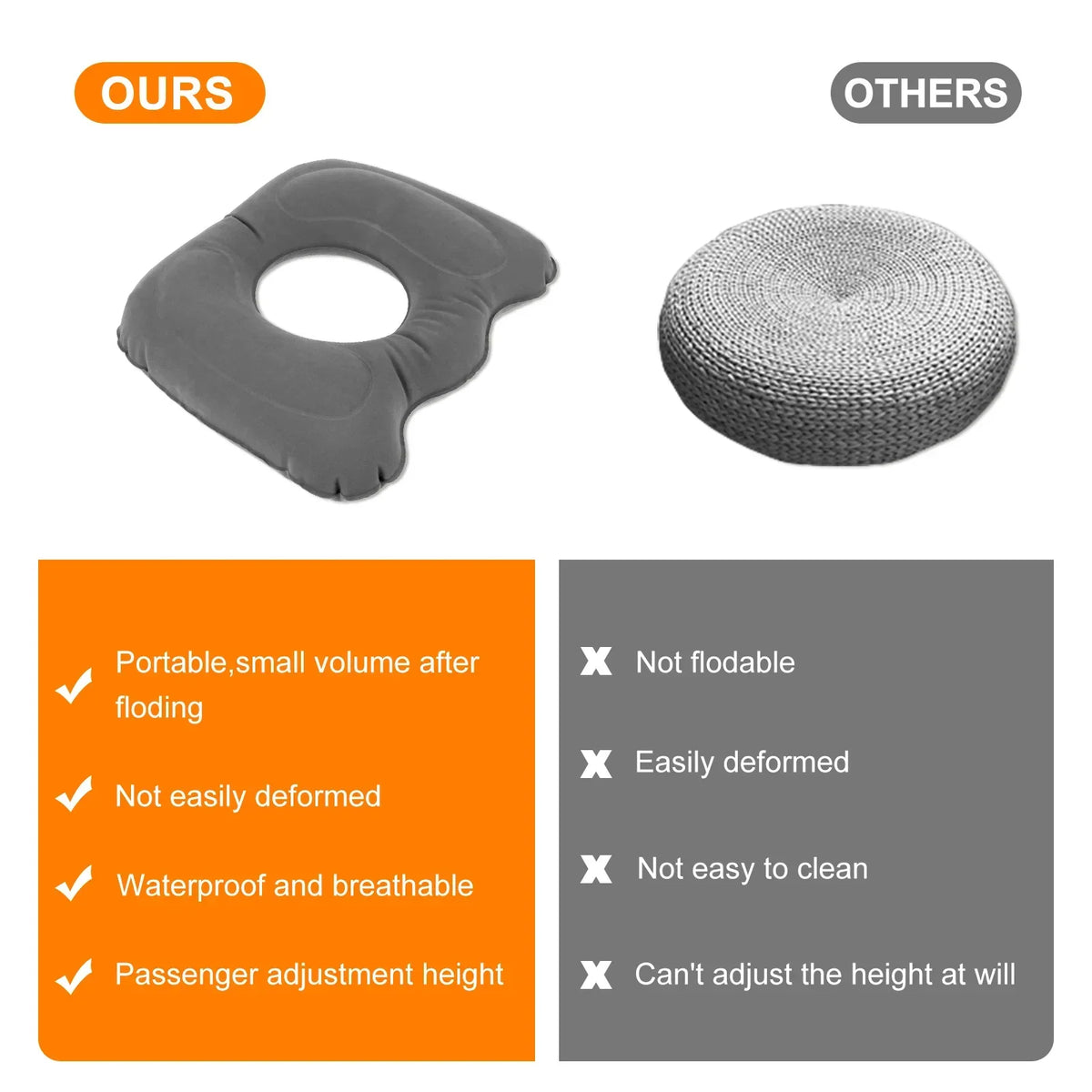 Inflatable Donut Seat Cushion – Adjustable Ergonomic Chair Pad
