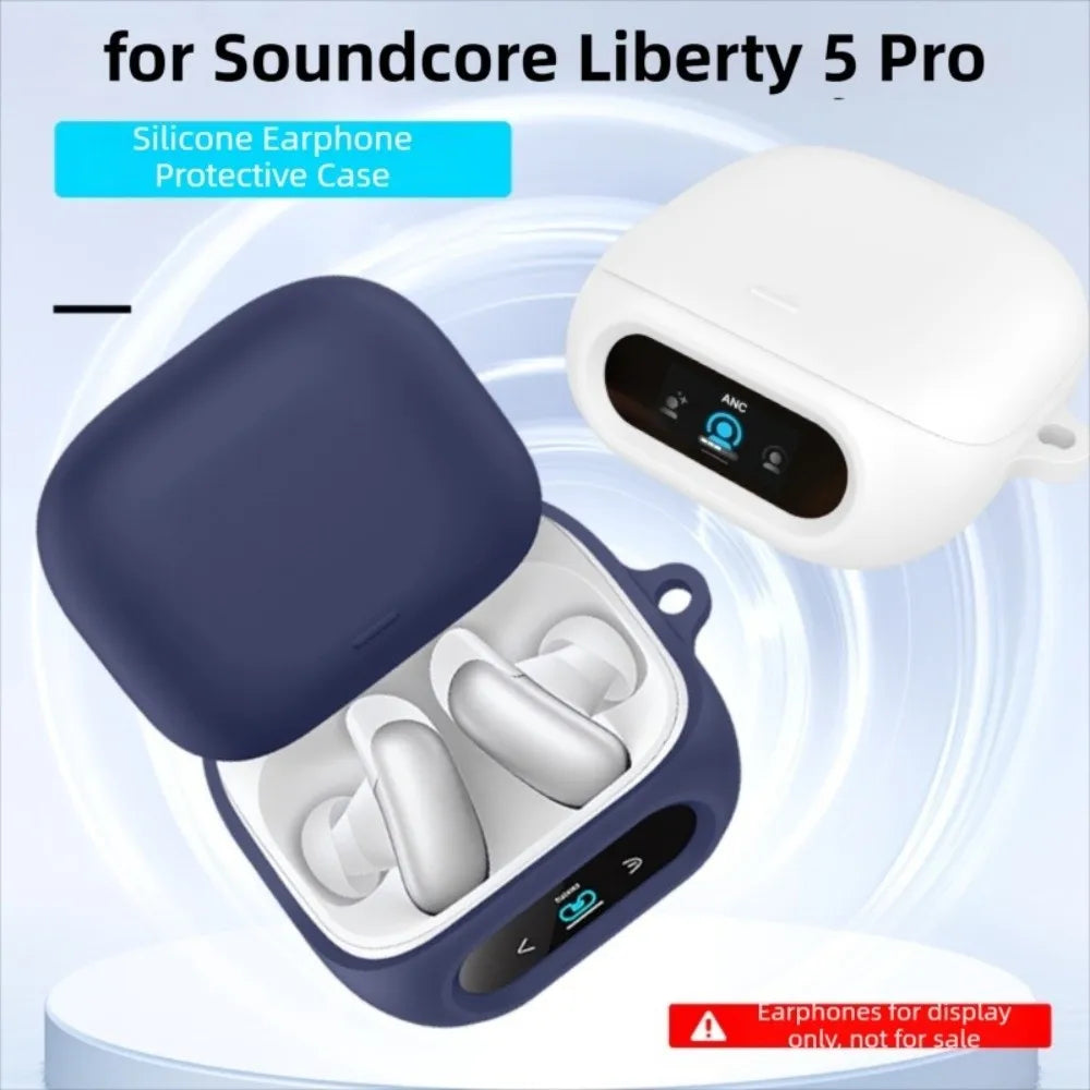 Silicone Case + Carabiner for Anker Soundcore Liberty 5 Pro