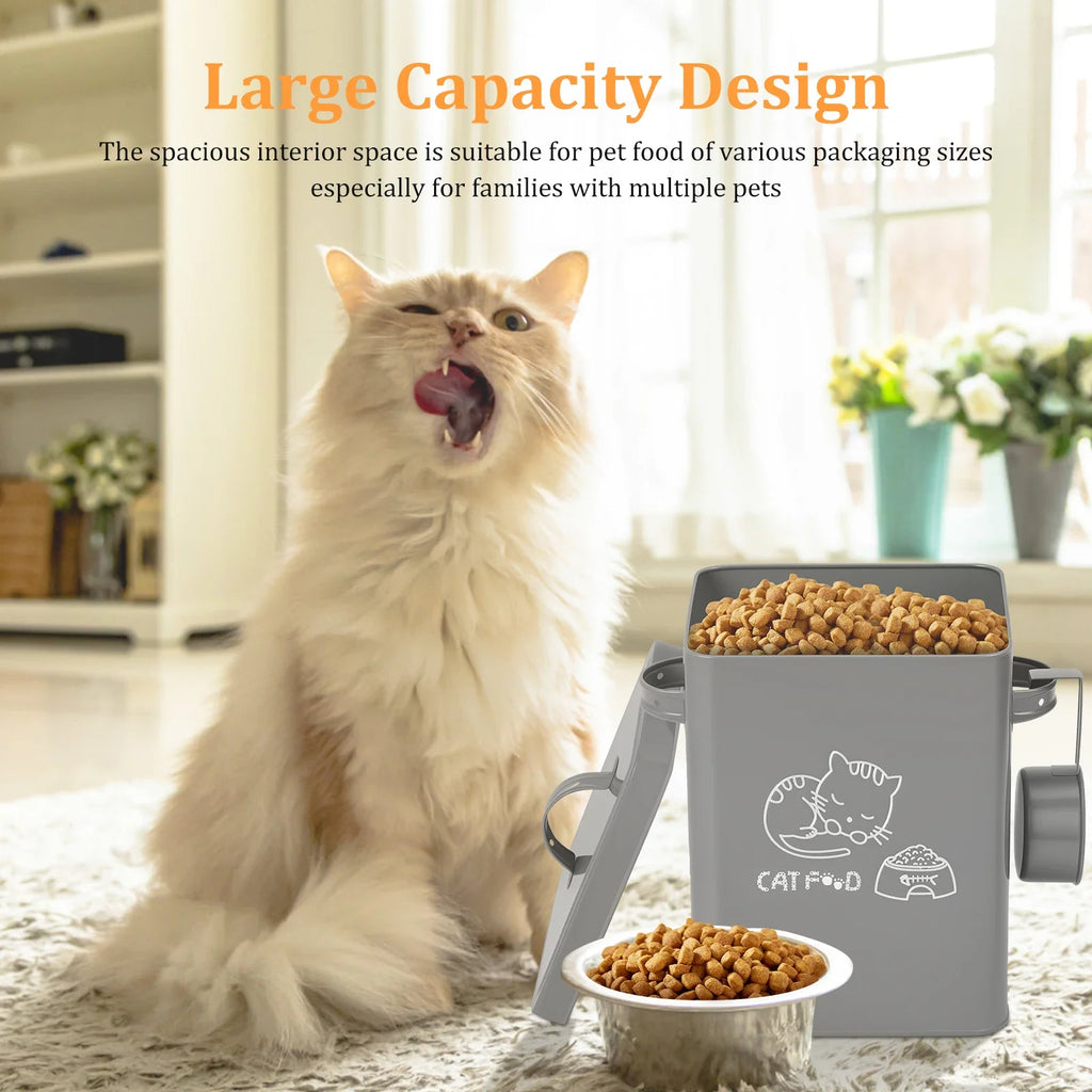 Large Galvanized Iron Pet Food Storage Container with Lid