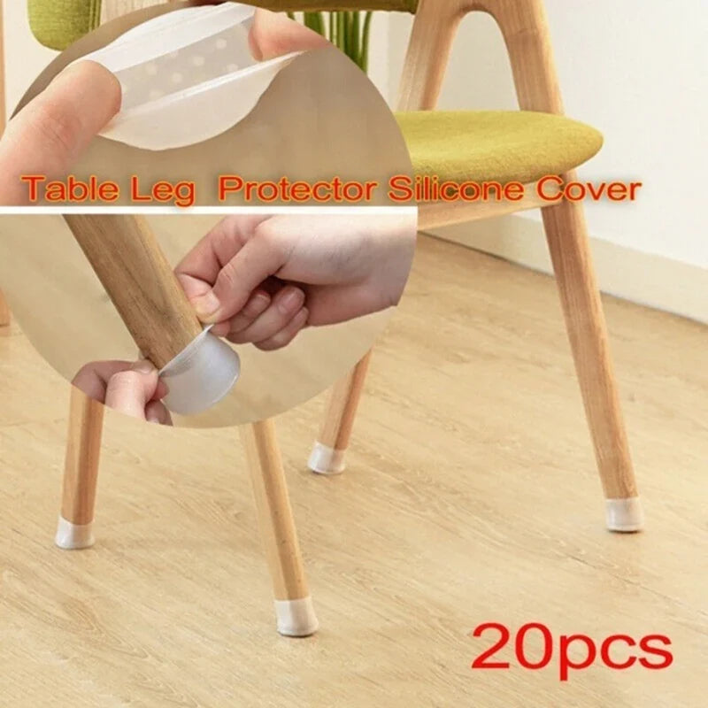 20pcs Silicone Chair Leg Floor Protectors | Table Feet Pad Covers