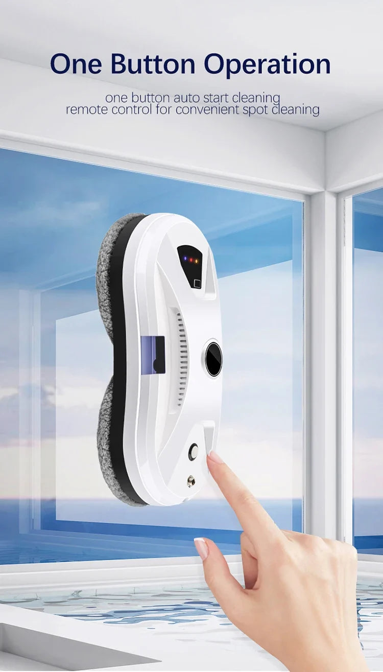 W14S Robot Window Cleaner – Auto Water Spray & Remote Control