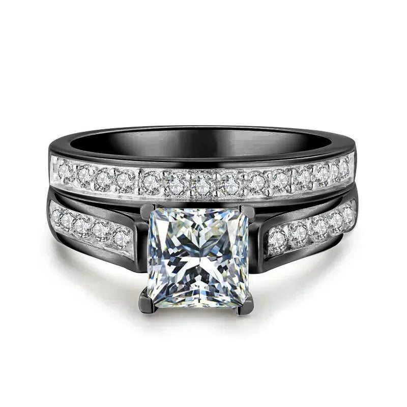 Women's Silver-Plated Bridal Ring Set | Sizes 6–10
