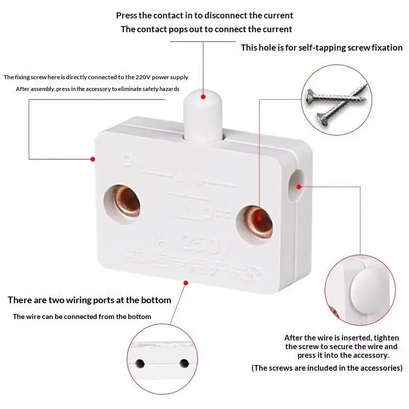 Automatic Cabinet Door Light Switch – Auto Reset, Easy Install
