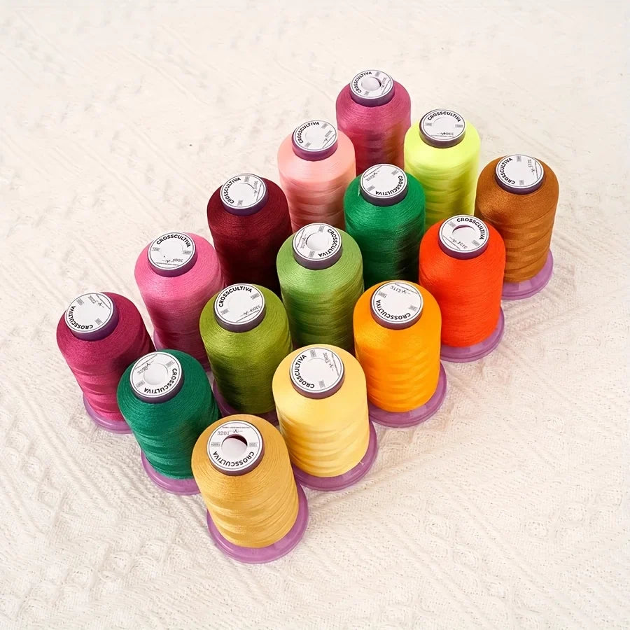 5-Spool Polyester Embroidery Thread Set – 1500 Yards Each