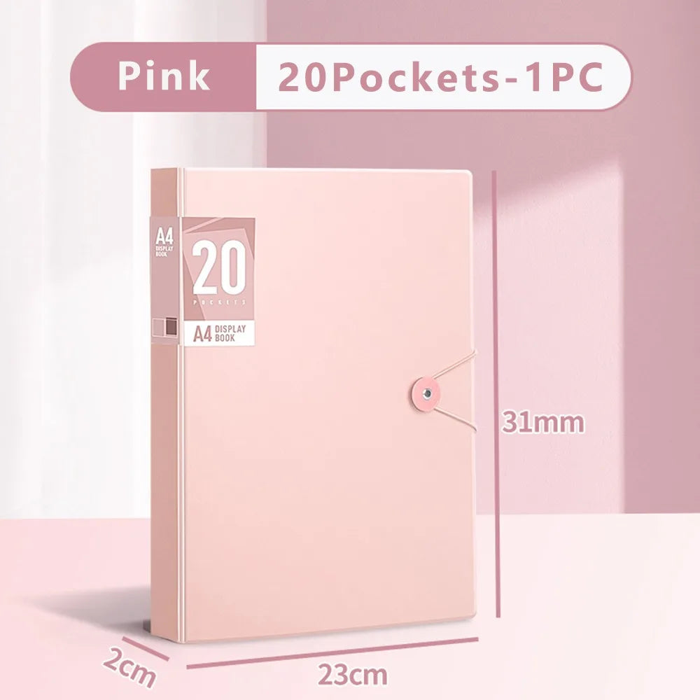 Morandi A4 Display Book 20–100 Pockets | File Organizer Folder