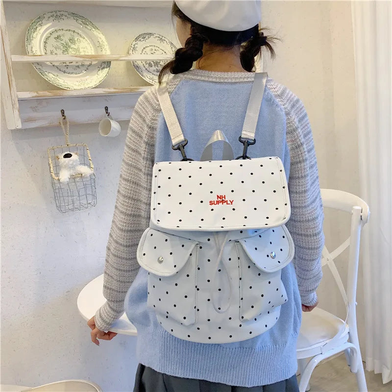 Polka Dot Backpack for Women – Lightweight College Style