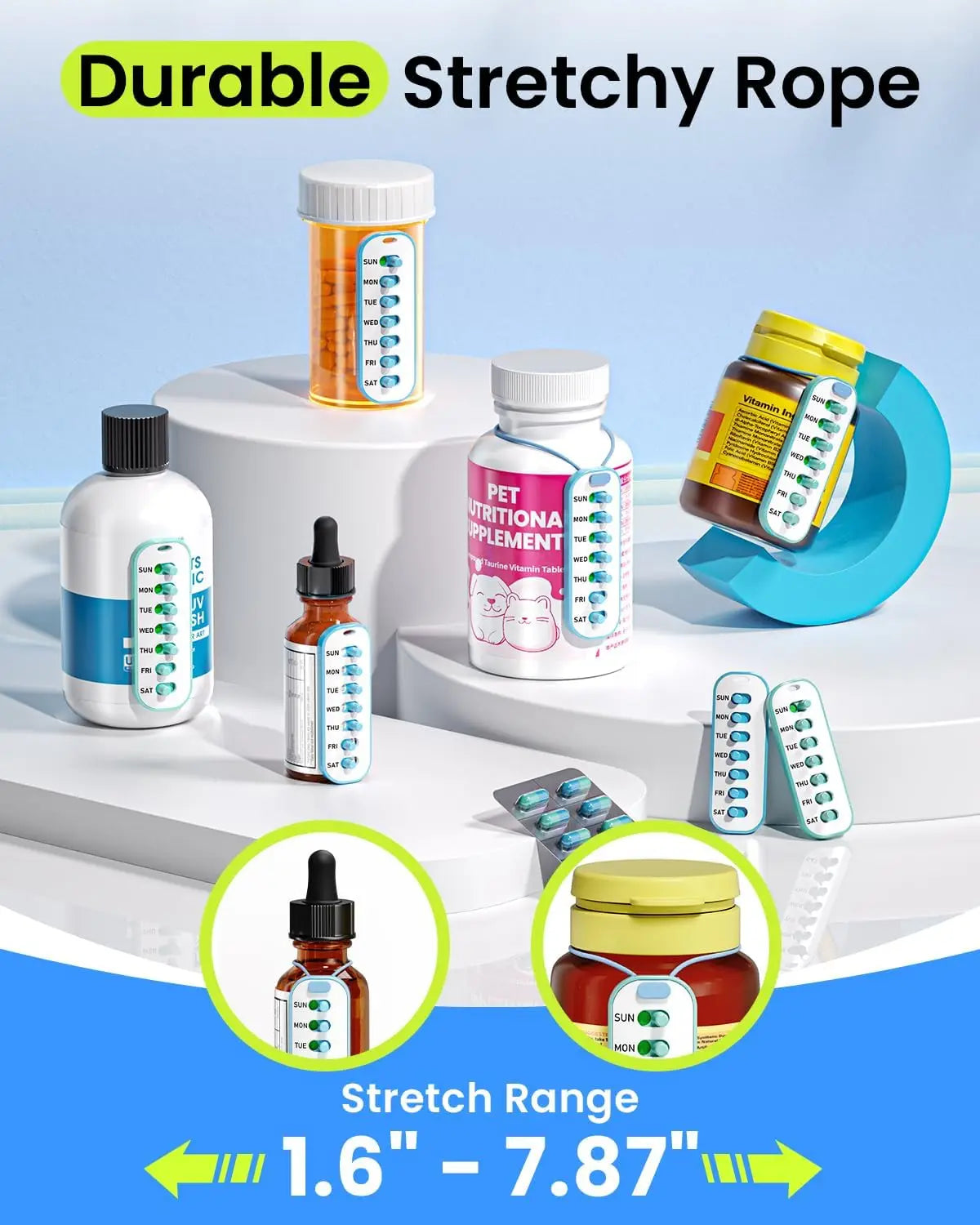 Labelife 2-Pack Pill Reminder Lanyard & Sticker Tracker