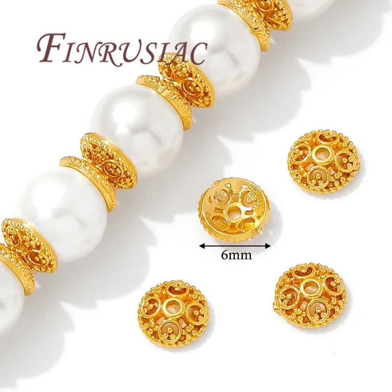6mm 18K Gold Plated Flower Bead Caps – DIY Jewelry Spacers