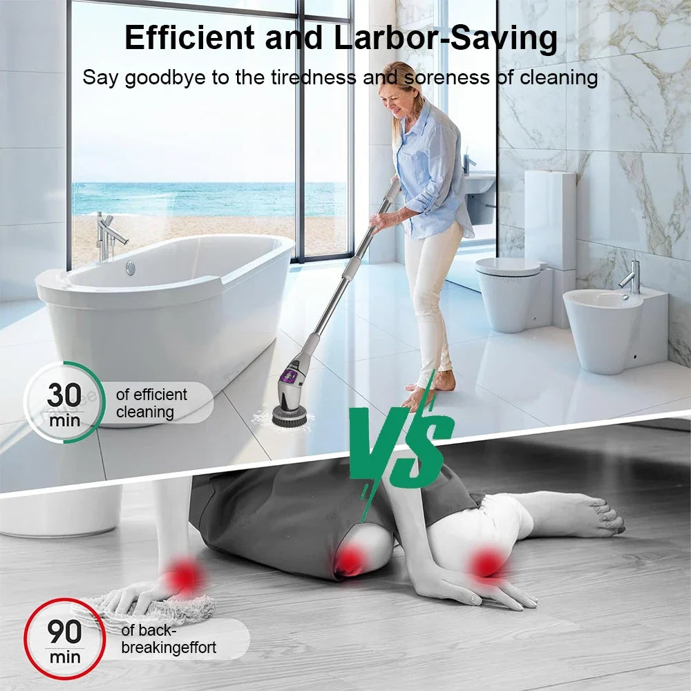 Raugee 10-in-1 Cordless Electric Spin Scrubber Cleaning Brush