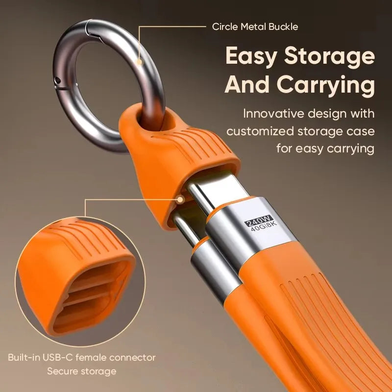 USB4 240W Keychain Cable – 40Gbps USB-C Fast Charge