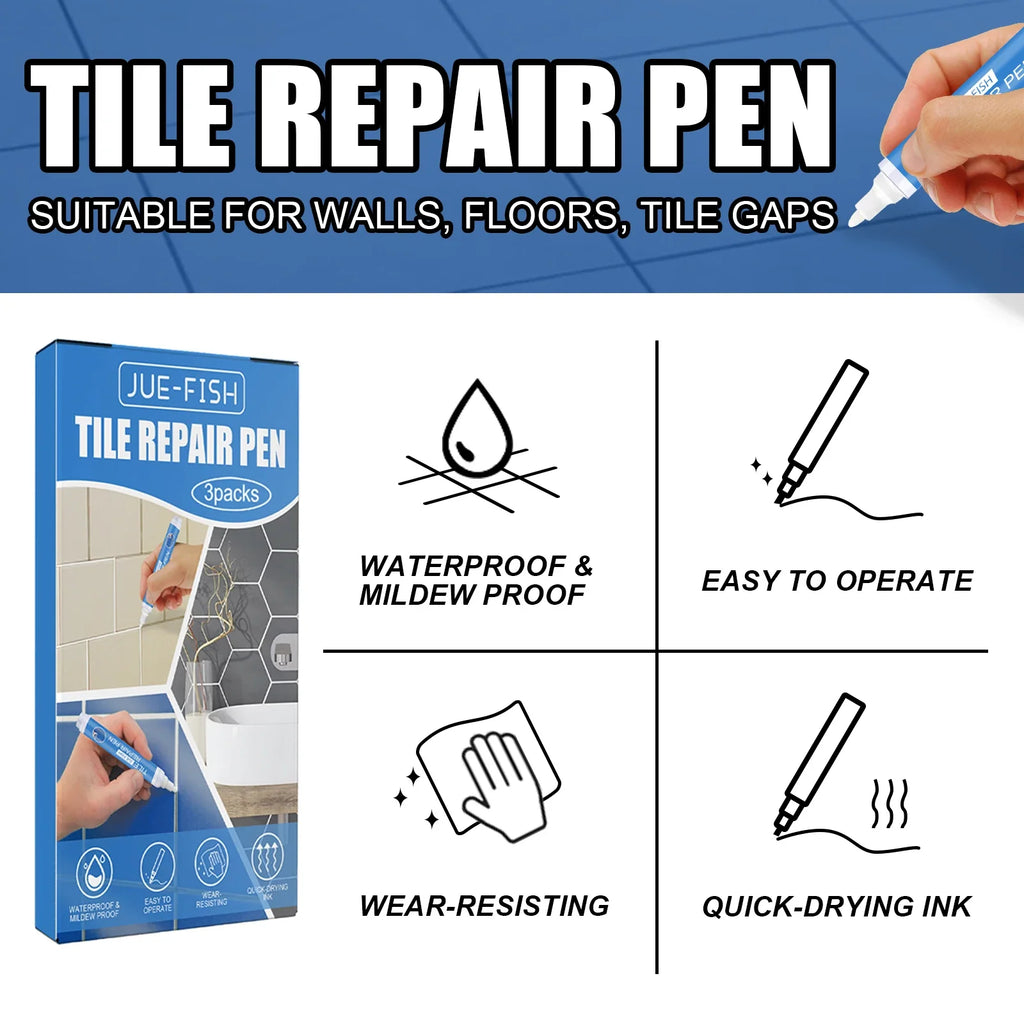 Tile Grout Paint Pen White Waterproof Marker – 3 Pack