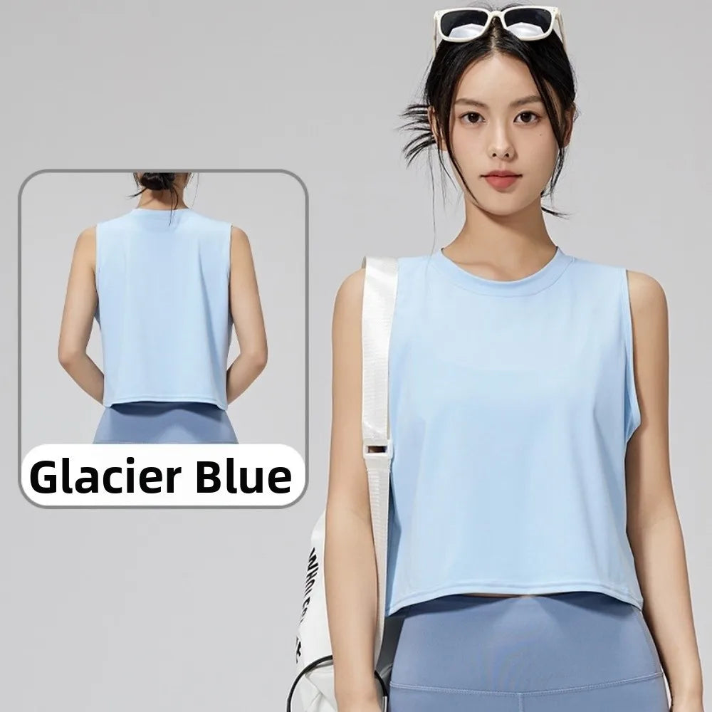 Women's Sleeveless Yoga Top – Slim Fit Quick-Dry Fitness Tank