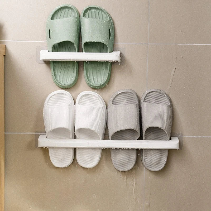 Wall Mounted Slipper Rack – No-Drill Shoe Organizer
