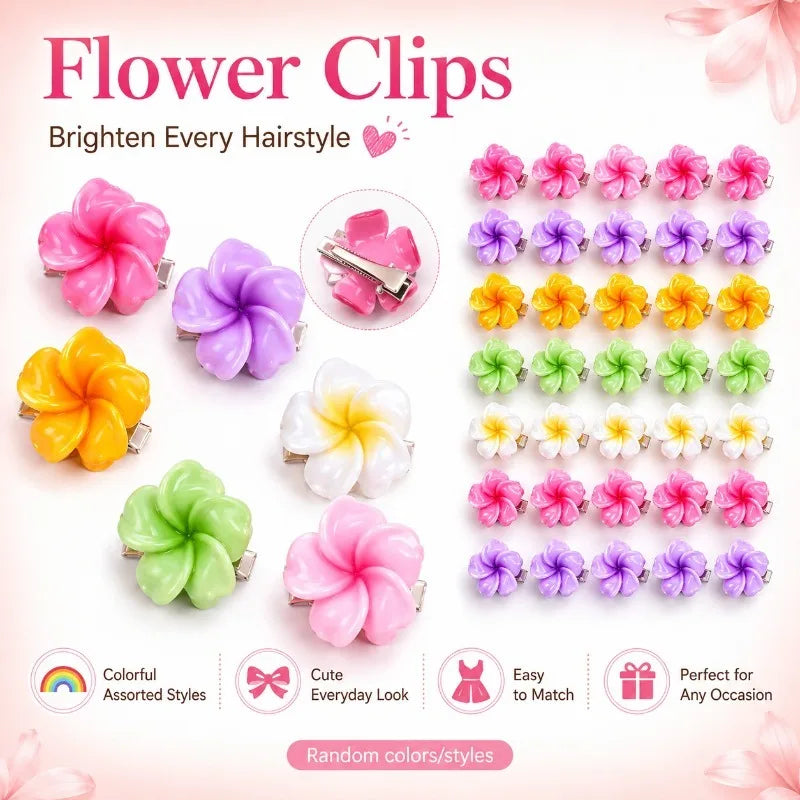218pcs Flower Hair Accessories Set – Girls Hair Bands & Clips
