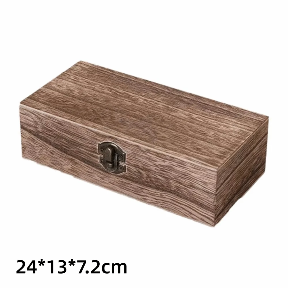 Vintage Wooden Flip Lid Storage Box – Jewelry & Gift Organizer