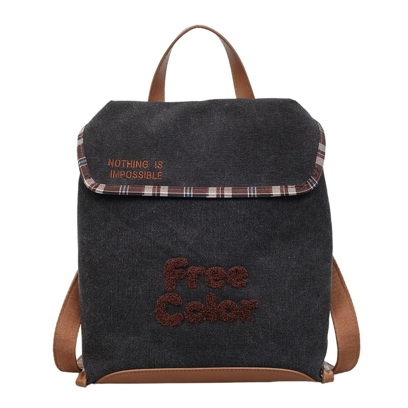 Korean Cartoon Canvas Backpack – Lightweight Student School Bag