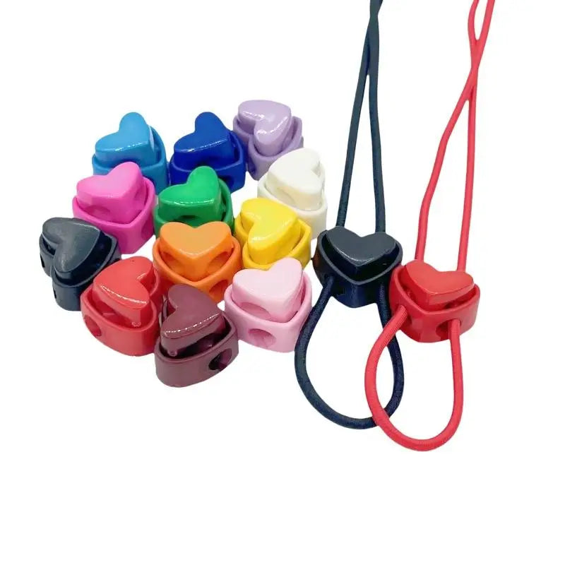 5pcs Heart-Shaped Cord Locks Spring Toggle Stoppers – 5 Pack