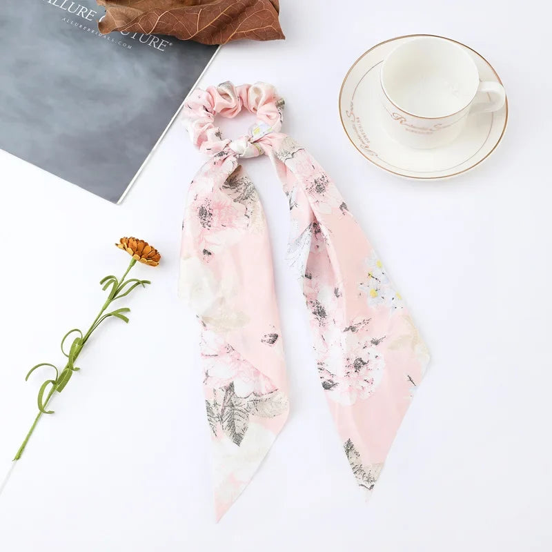 Korean Polka Dot Scrunchies – Women's Elastic Hair Ties & Scarf