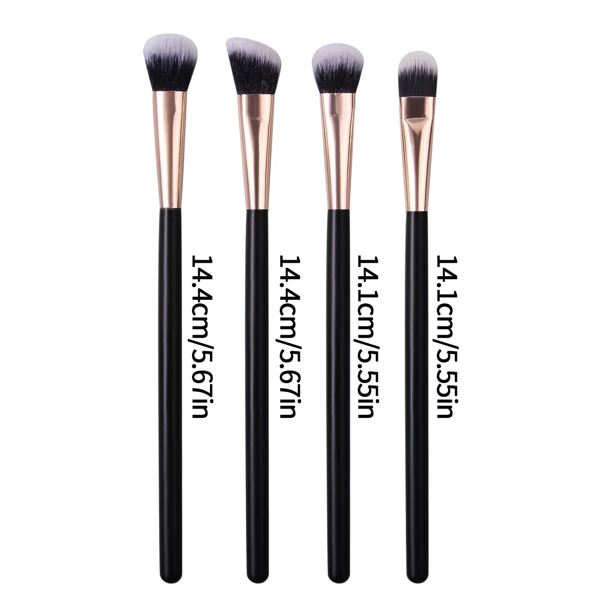 4-Piece Eyeshadow Brush Set | Black Gold Wood Handle Makeup