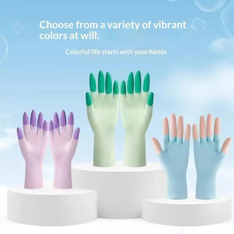 Silicone Dishwashing Gloves – Anti-Slip, Long & Reusable
