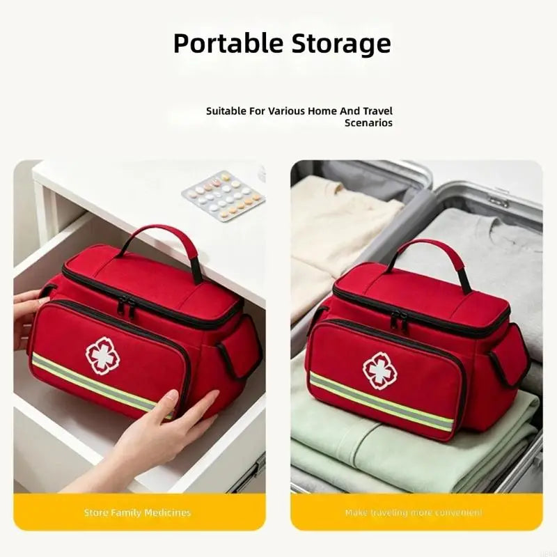 Portable First Aid Storage Bag | Carry Handle & Reflective Detail