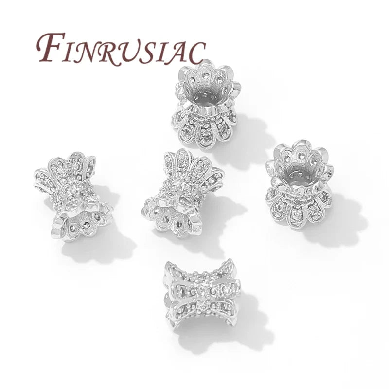 18K Gold Plated Zircon Spacer Beads – Brass DIY Jewelry Making