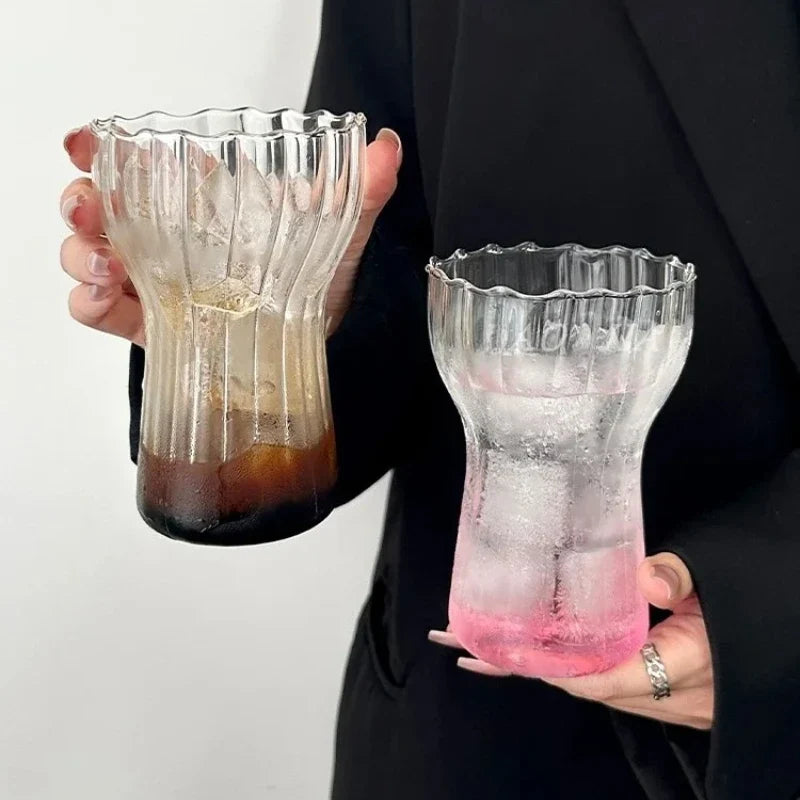 Retro Nordic Wide-Mouth Heat-Resistant Glass Cup | Coffee & Juice