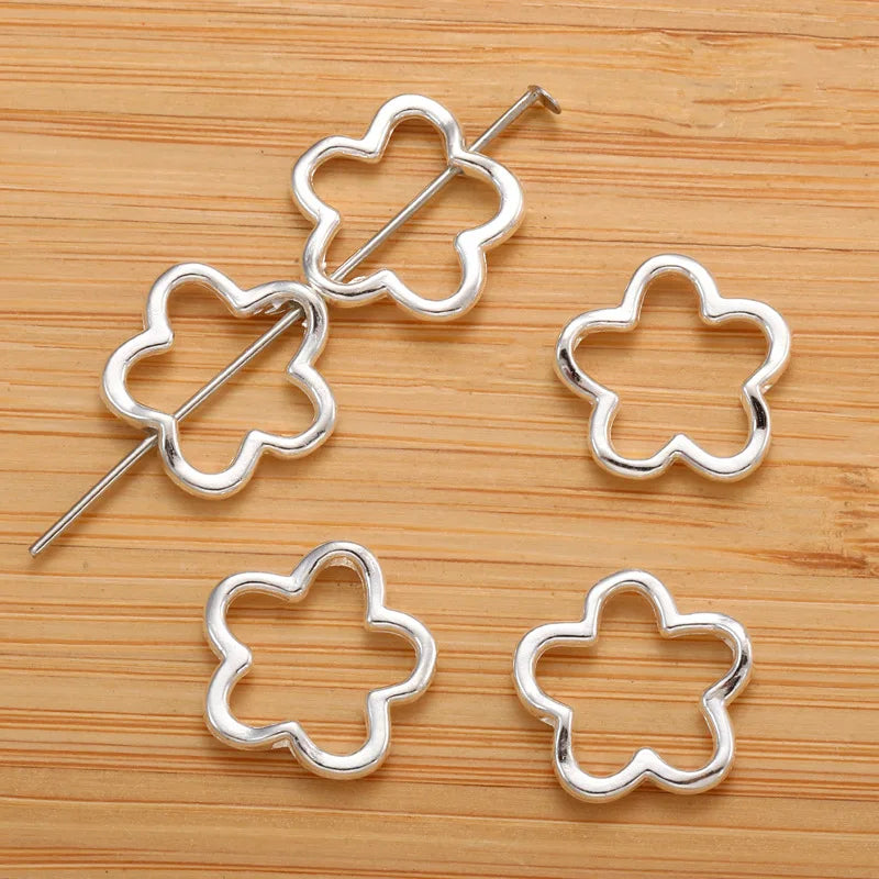 20pcs Antique Flower Spacer Beads Alloy Charms for Jewelry Making