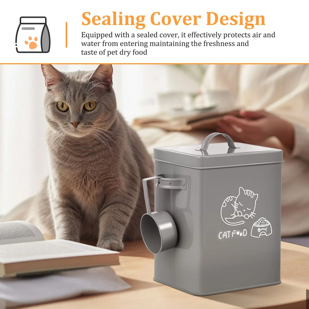 Large Galvanized Iron Pet Food Storage Container with Lid