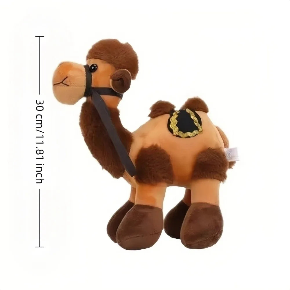 30cm Double Hump Plush Camel Stuffed Animal Toy with Saddle