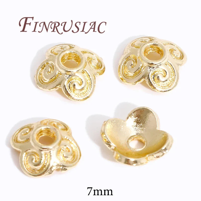 18K/14K Gold Plated Filigree Flower Bead Caps – Jewelry Making