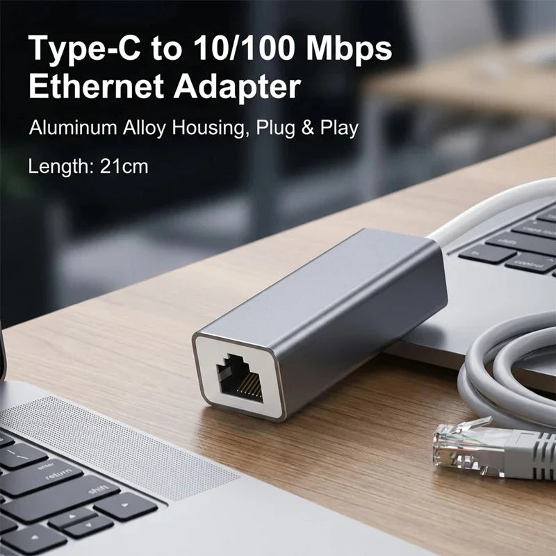 USB Type-C to RJ45 Gigabit Ethernet Adapter 10/100/1000Mbps