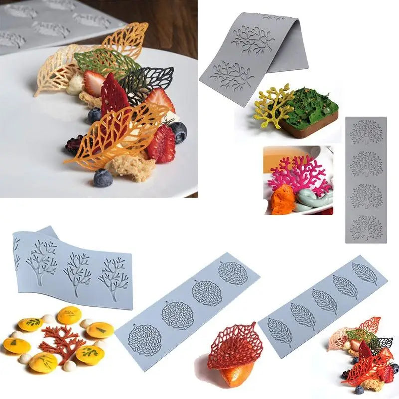 Leaf & Lace Silicone Fondant Molds for Cake Decorating