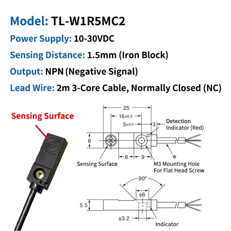 OMCH TL-W NPN/PNP Inductive Proximity Sensor 1.5mm 3mm DC