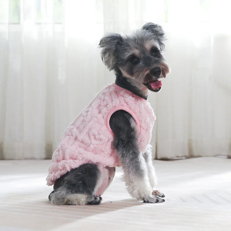 Warm Fleece Dog Jacket – Soft Pet Sweatshirt for Small Dogs & Cats
