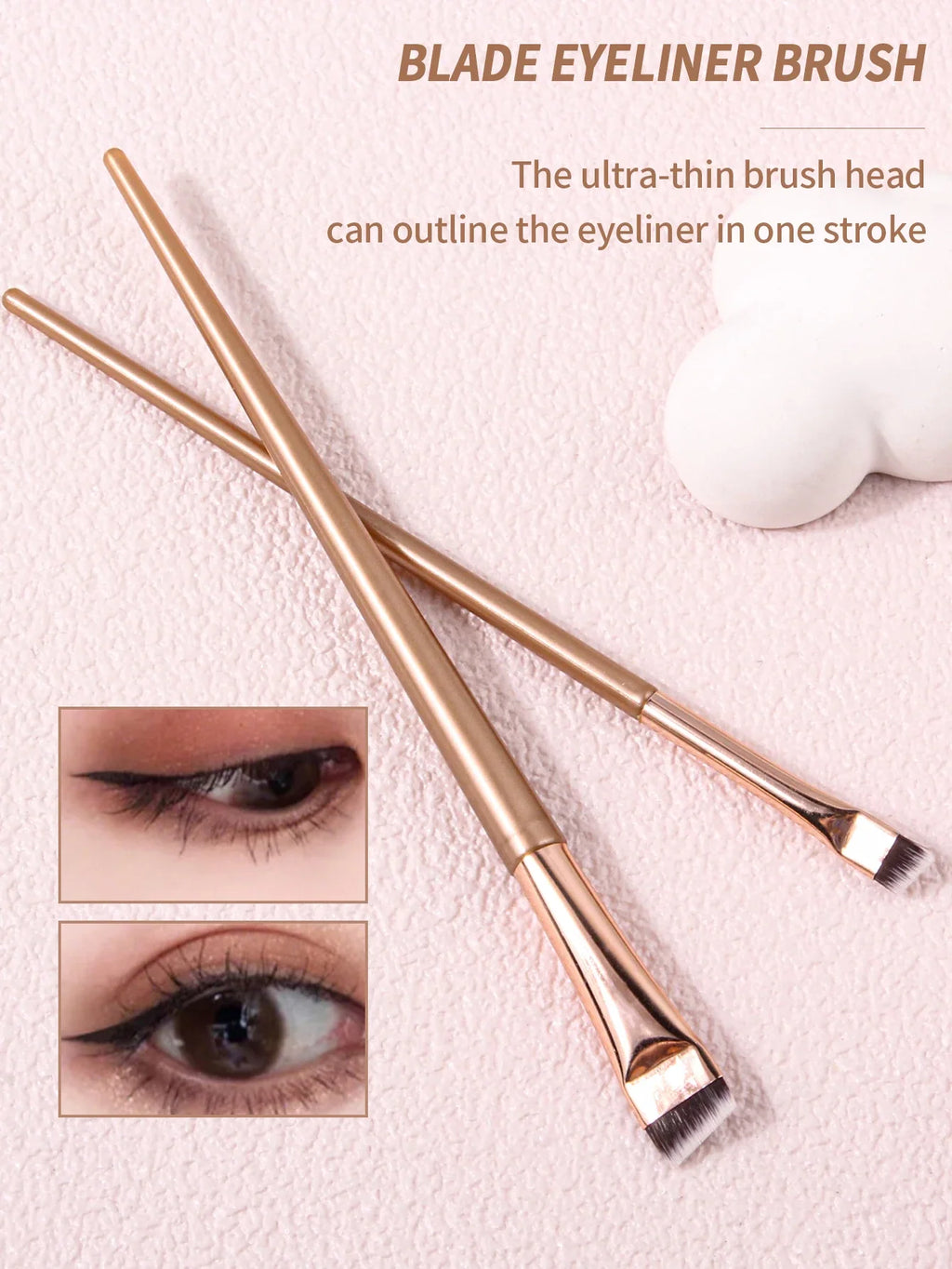 2PCS Ultra-Fine Sickle Eyeliner & Eyebrow Brush Set